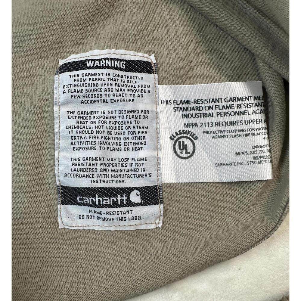 Carhartt FR Force Men’s 2XL Tan Flame Resistant Work Shirt Utility Western - Picture 5 of 9